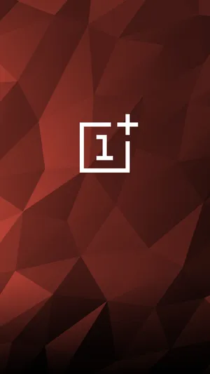 Oneplus Logo On Polygonal Brown Wallpaper
