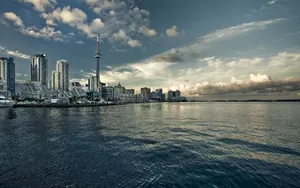 Ontario Buildings And Seaside View Wallpaper