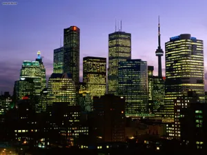 Ontario Tall Buildings At Night Wallpaper