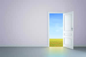 Open Door Green Fields Wallpaper