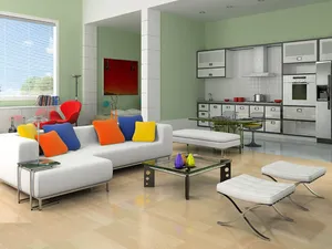 Open Kitchen Interior Design Wallpaper