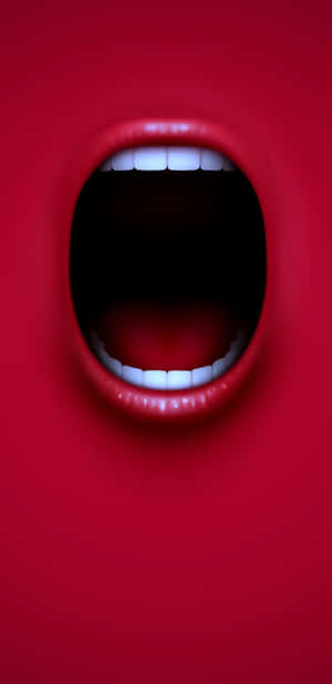Open Mouth Red Backdrop Dental Health Wallpaper