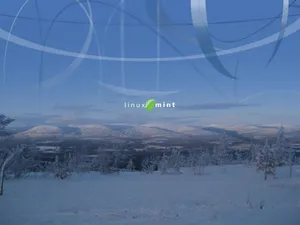 Operating System Linux Mint Logo On Winter Wallpaper