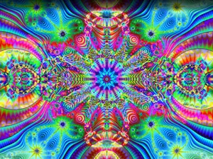 Optical Illusion Rainbow Fractals Wallpaper