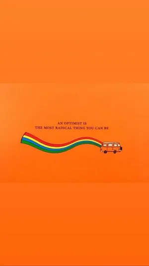Optimist Quote Orange Phone Wallpaper