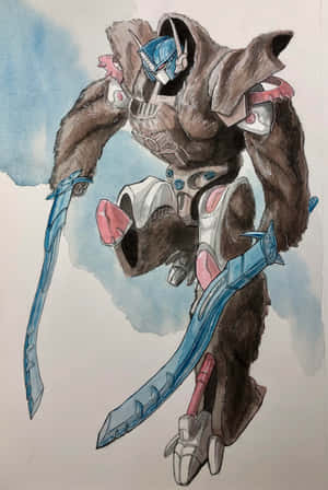 Optimus Primal Watercolor Artwork Wallpaper