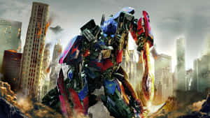 Optimus Prime Face Ruined City Wallpaper