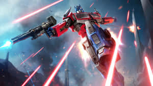 Optimus Prime In Battle Wallpaper