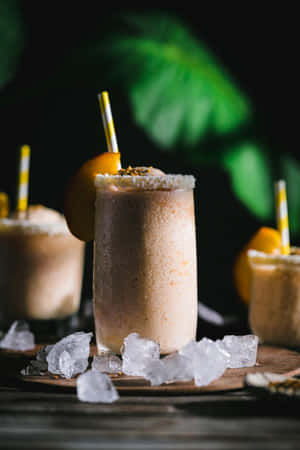 Orange And Caramel Cocktail Slushy Wallpaper