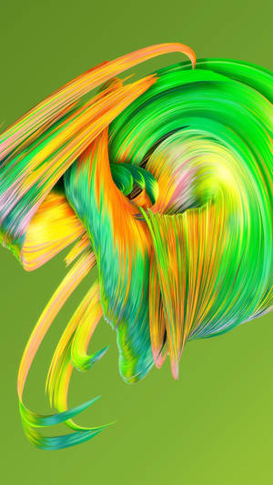 Orange And Light Green Abstract Wallpaper