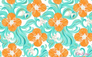 Orange And Teal Lilly Pulitzer Desktop Wallpaper