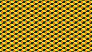 Orange And Yellow Geometric Cube Pattern Wallpaper