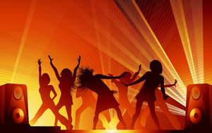 Orange Black Party Dance Art Wallpaper