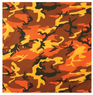 Orange Camouflage Fabric Wallpaper