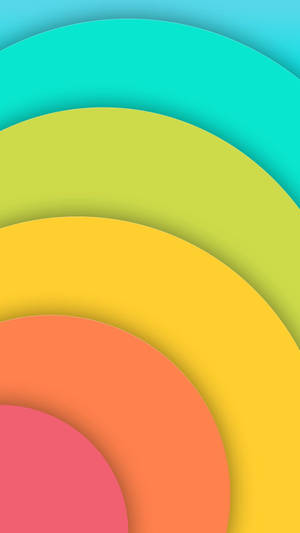 Orange Circle With Rainbow Wallpaper