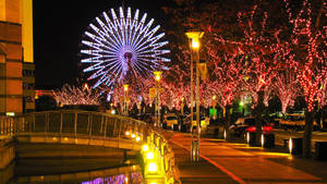 Orange City Ferris Wheel Wallpaper