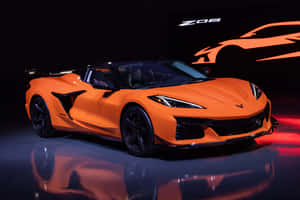 Orange Corvette C8 Z06 Reveal Wallpaper