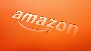 Orange Debossed Amazon Logo Wallpaper