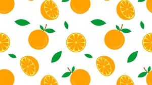 Orange Fruit Pattern Wallpaper