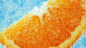 Orange Fruit With Bubbles Wallpaper