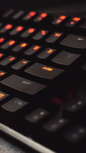 Orange Gaming Keyboard Aesthetic Wallpaper