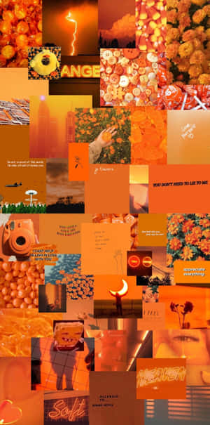 Orange Grunge Aesthetic Collage Wallpaper