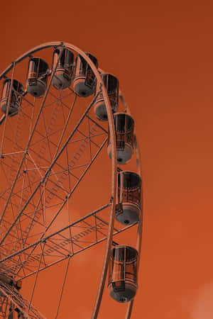 Orange Grunge Ferris Wheel Aesthetic.jpg Wallpaper