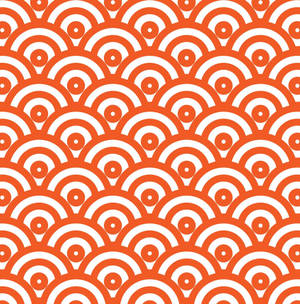 Orange Japanese Waves Wallpaper