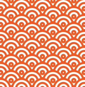 Orange Japanese Waves Wallpaper