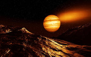 Orange Jupiter Galaxy Rock Wallpaper