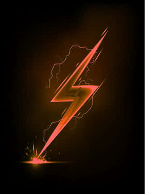 Orange Neon Lightning Logo Hitting Ground Wallpaper