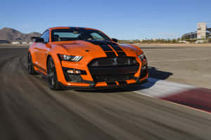 Orange Shelby G T500 Speedingon Track Wallpaper