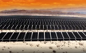 Orange Sky Over Nv Energy Farm Wallpaper