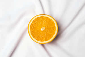 Orange Slice White Fabric Minimalism Wallpaper