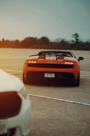 Orange Turning Lamborghini Galaxy Wallpaper