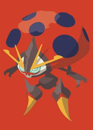 Orbeetle On Red Background Wallpaper