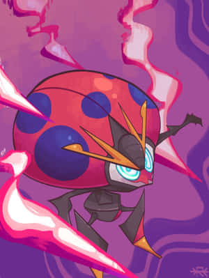 Orbeetle With Purple Swirly Lines Wallpaper