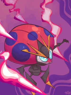 Orbeetle With Purple Swirly Lines Wallpaper