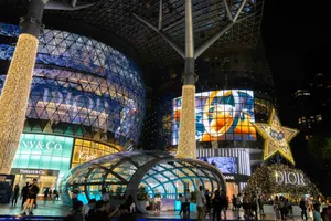 Orchard Road Singapore Nighttime Shopping District Wallpaper