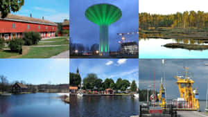 Orebro Sweden Collage Wallpaper