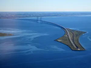 Oresund Bridge Bird's Eye Underground Wallpaper