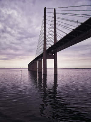 Oresund Bridge Double-track Railway Baltic Sea Wallpaper
