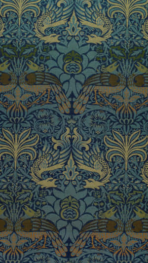 Oriental Floral Bird Pattern Wallpaper