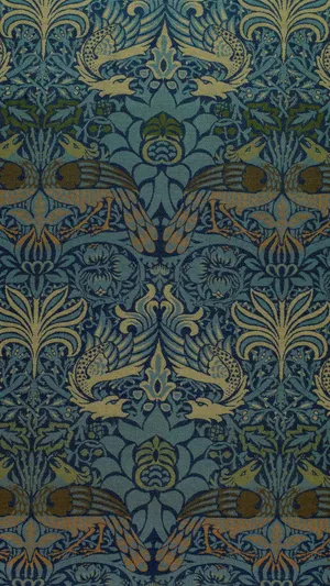 Oriental Floral Bird Pattern Wallpaper