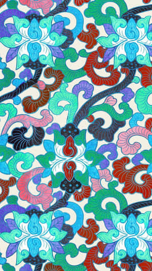 Oriental Floral Pattern Design Wallpaper