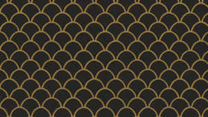 Oriental Gold Scale Pattern Wallpaper