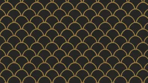 Oriental Gold Scale Pattern Wallpaper