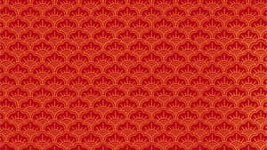 Oriental Red Pattern Wallpaper