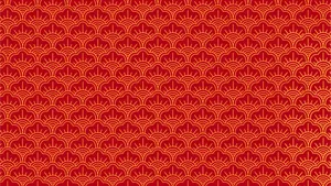 Oriental Red Pattern Wallpaper