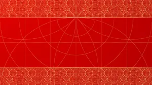 Oriental Red Pattern Design Wallpaper